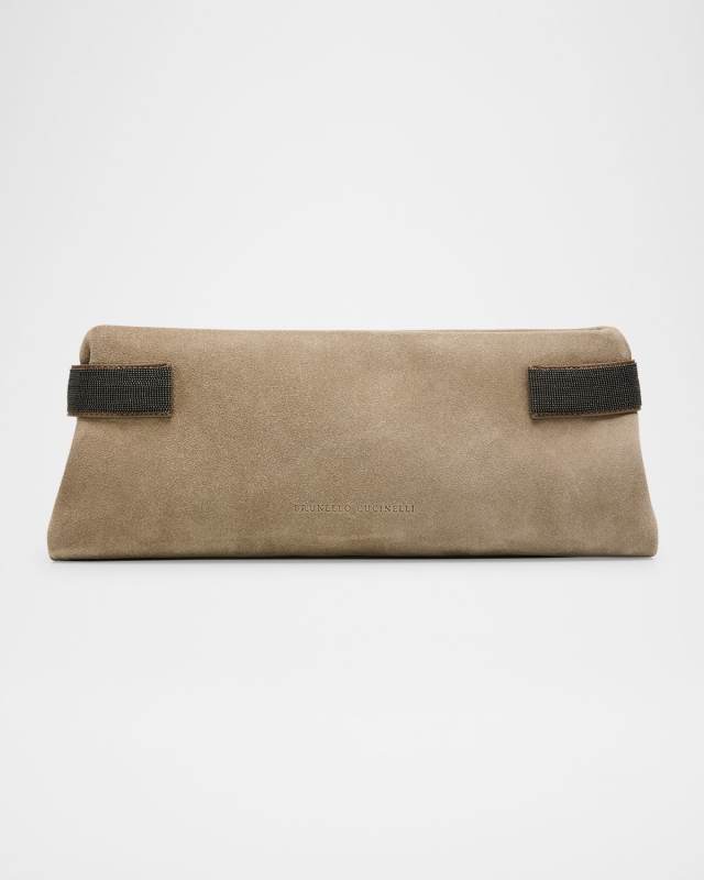 Essense Monili Suede Clutch Bag